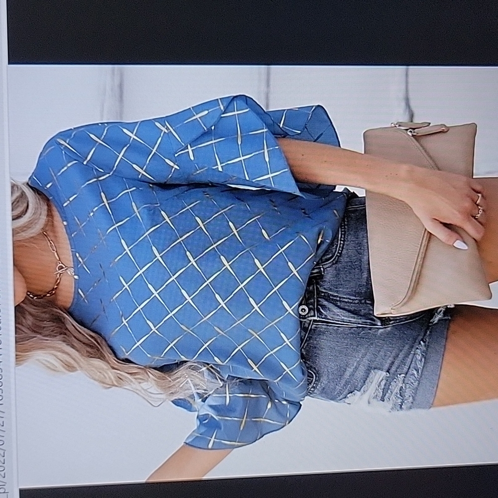 Shein Light Blue Blouse Size Small